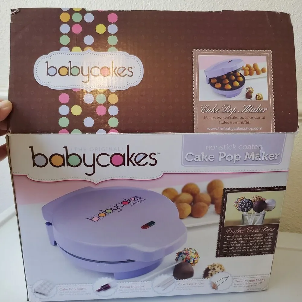 Babycakes‎ Cake Pop Maker #CP-94LV, Stand, Filling Injector, Fork, Pop Sticks